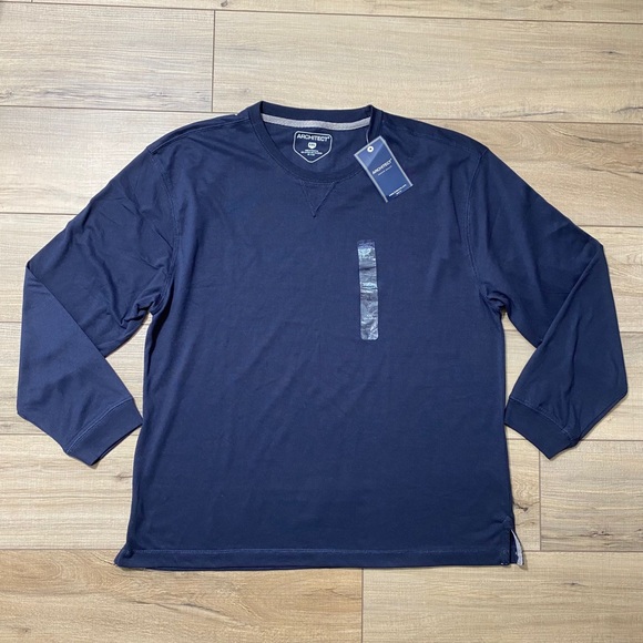 Architect Mens Ultra Soft Crew Long Sleeve Shirt Size‎ XXL Navy Blue - Picture 1 of 12